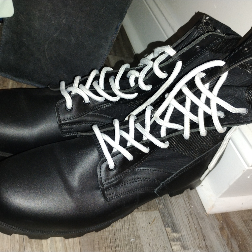 Rothco Black Combat Boots with White Laces